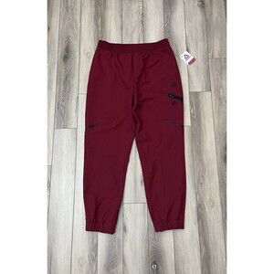 Reebok RBX Breakthrough Joggers Red/Black Woven Athletic Slim Fit Mens Sz L NEW